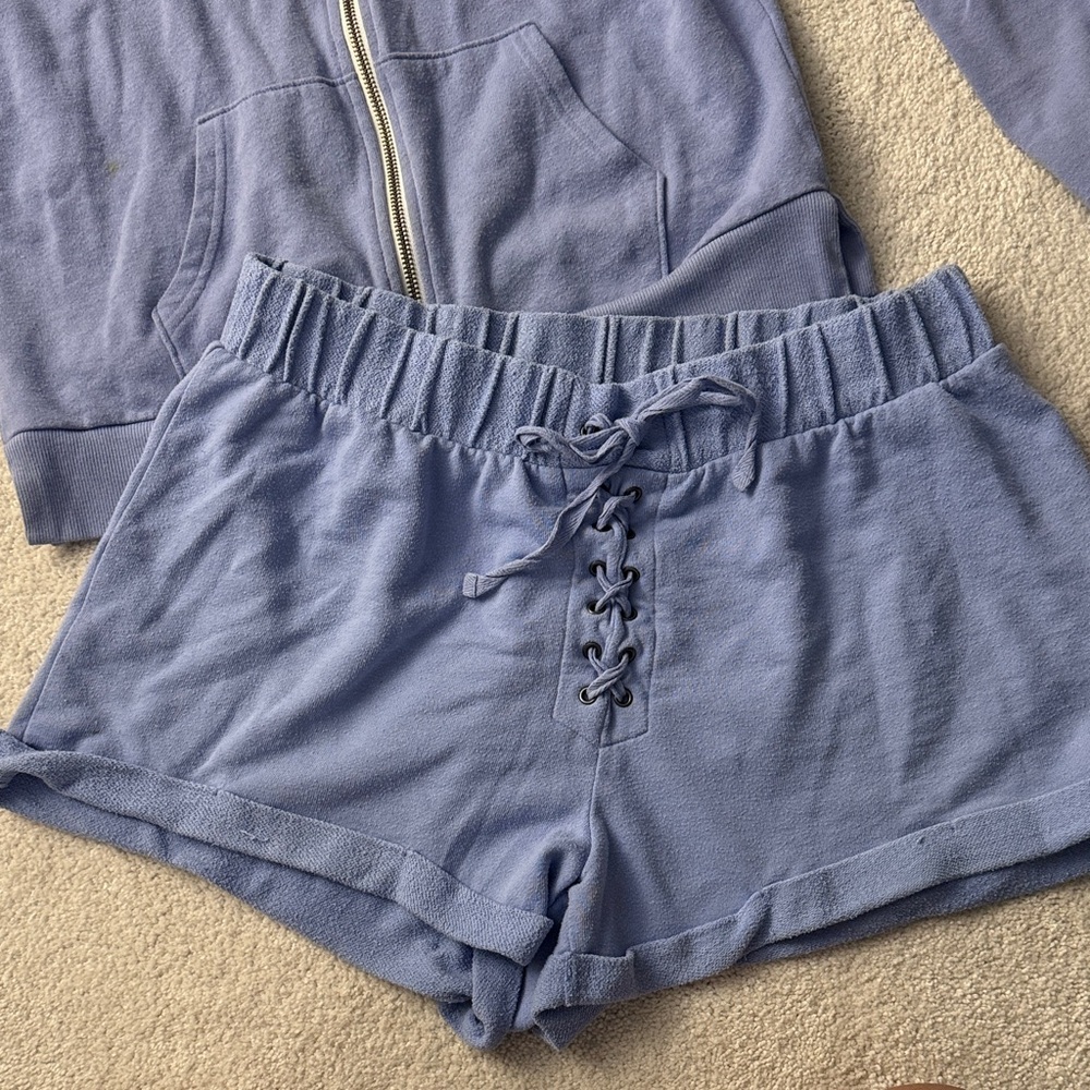 Flirtitude Lilac Set of Matching Zip Hoodie & Shorts